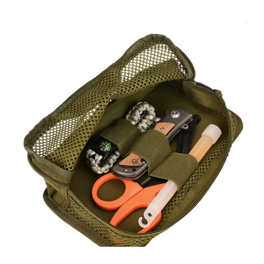 Black Stealth - Hook-Backed Mesh Utility Pouch Insert (9" x 5")