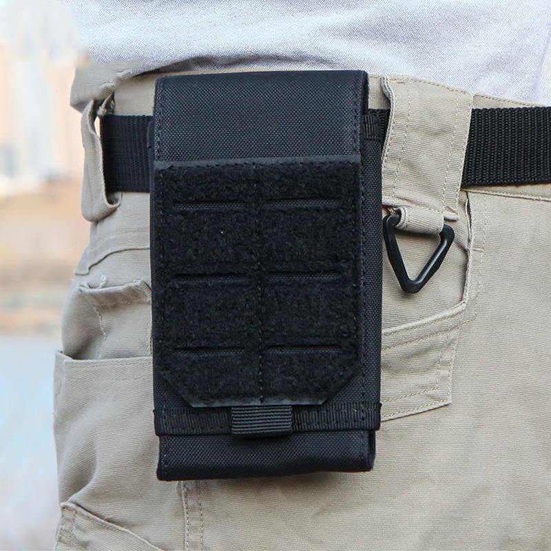 Black Stealth - Full Cover Phone Sheath with Velcro Molle Front