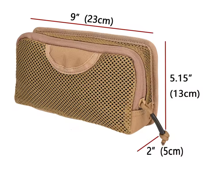 Black Stealth - Hook-Backed Mesh Utility Pouch Insert (9" x 5")