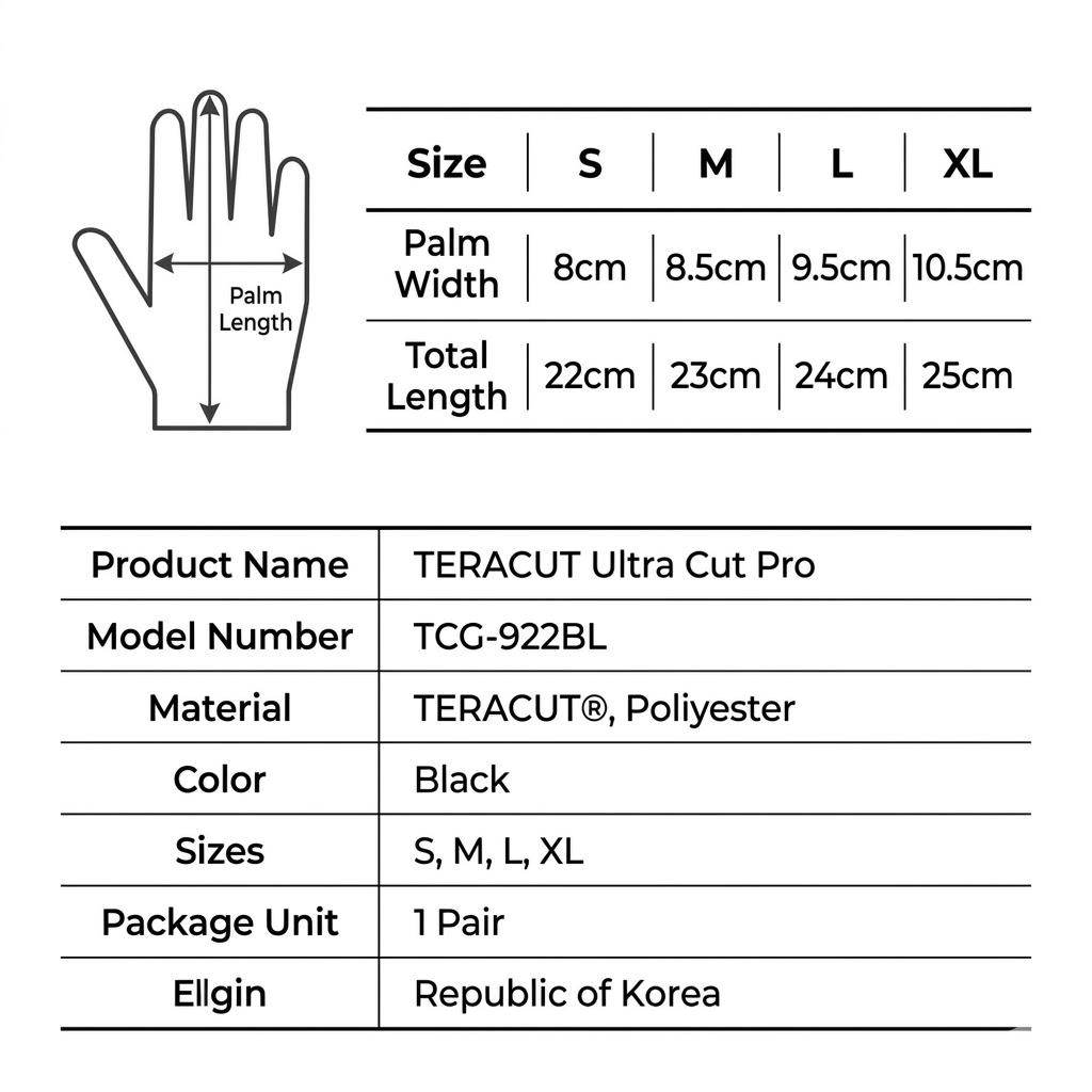 TERACUT - Tactical Ultra Cut-Proof Gloves (TCG-922BL)