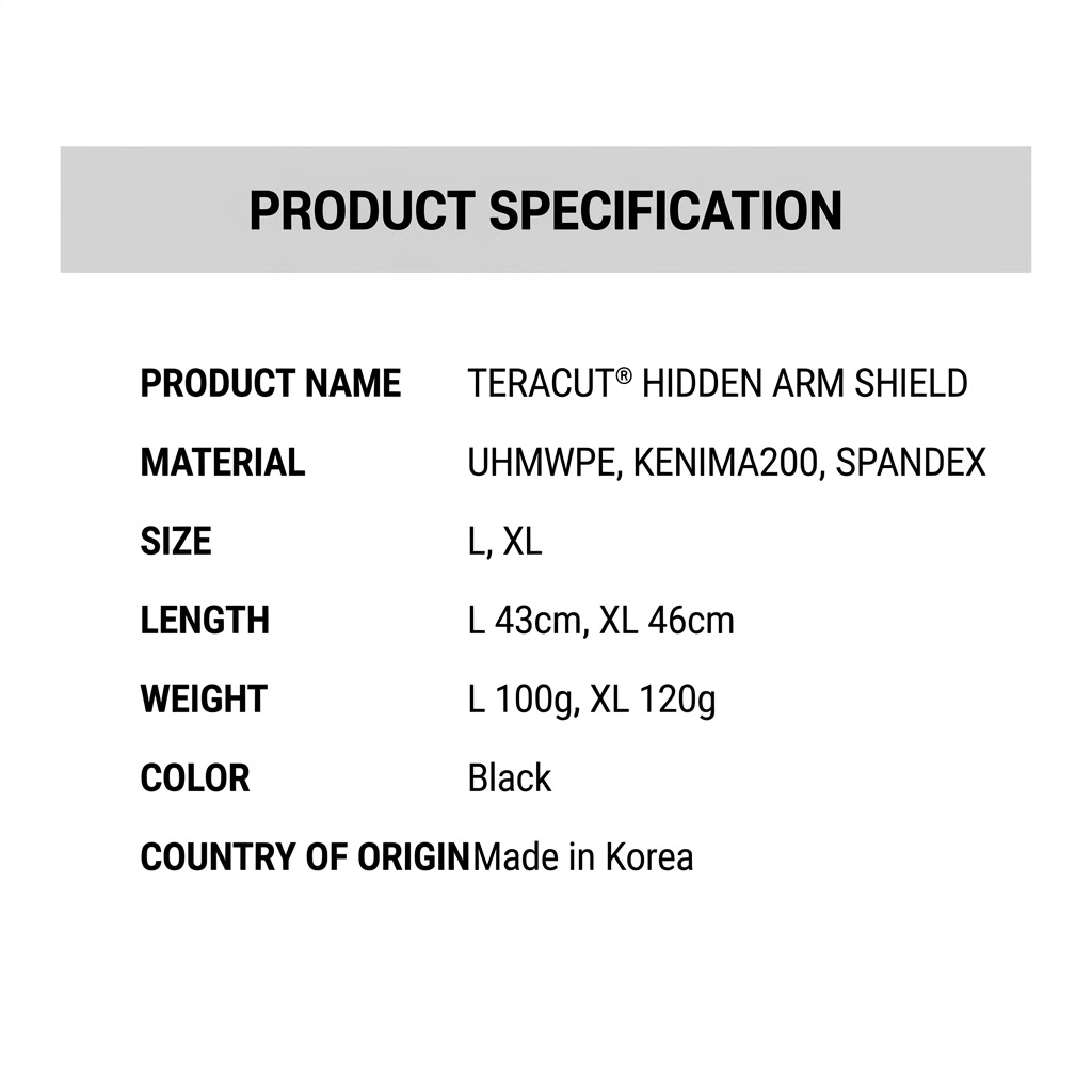 TERACUT - Cut Proof Arm Guard Sleeves (TCG-902BL)