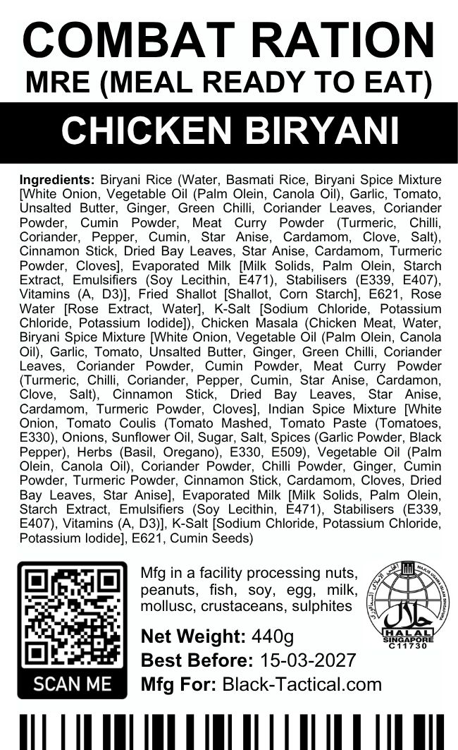 Black Stealth - Combat Ration - Meal Ready to Eat (MRE)