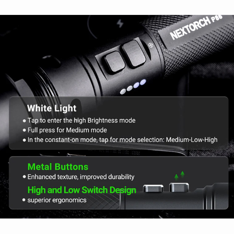 Nextorch - P86 1600 Lumen Flashlight with 120db Electronic Whistle