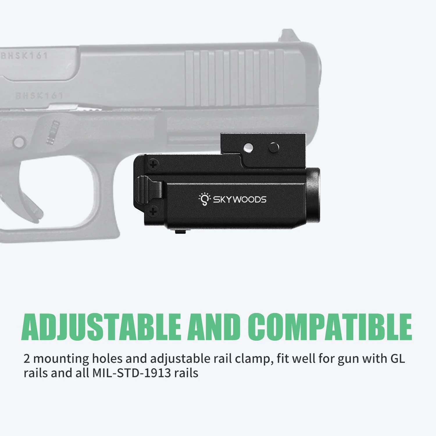 Skywoods - Tactical Pistol Light (300lu) + Green Laser (PL300G)