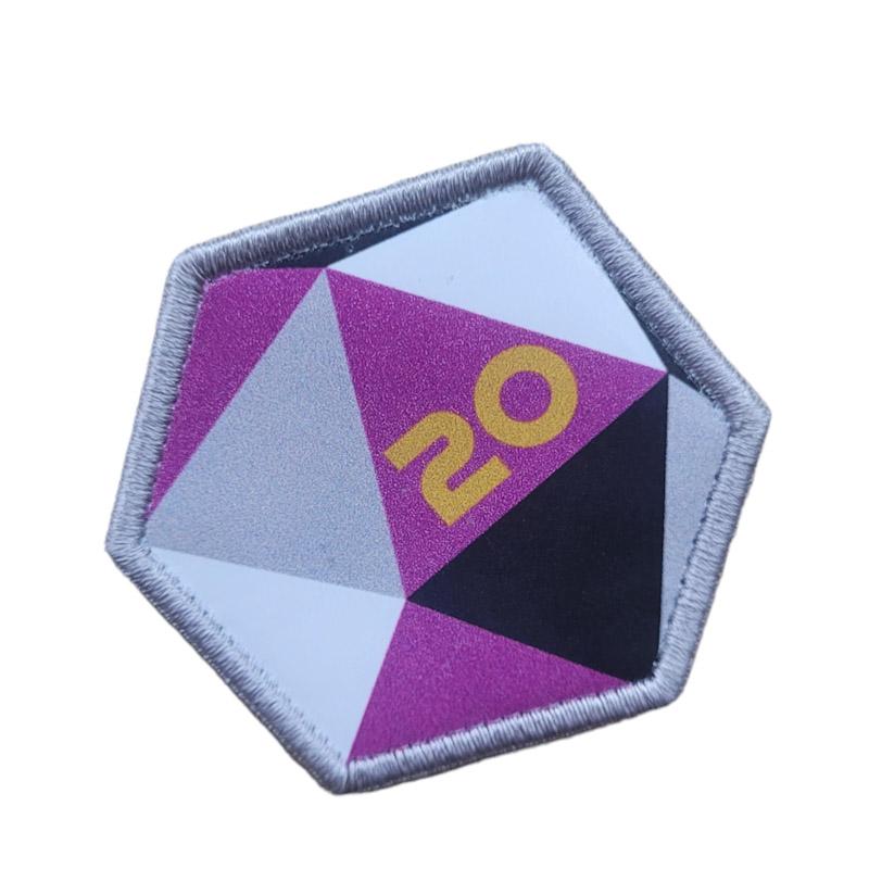 Printed Morale Patches - Pride D20 Dice Velcro Morale Patch