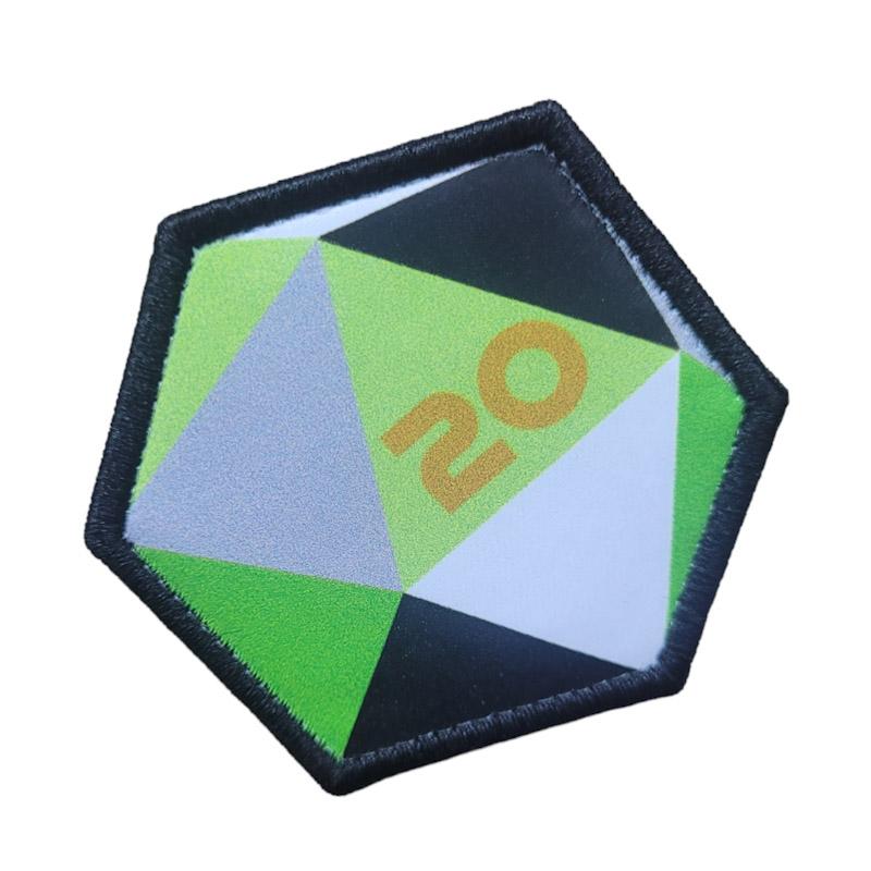 Printed Morale Patches - Pride D20 Dice Velcro Morale Patch
