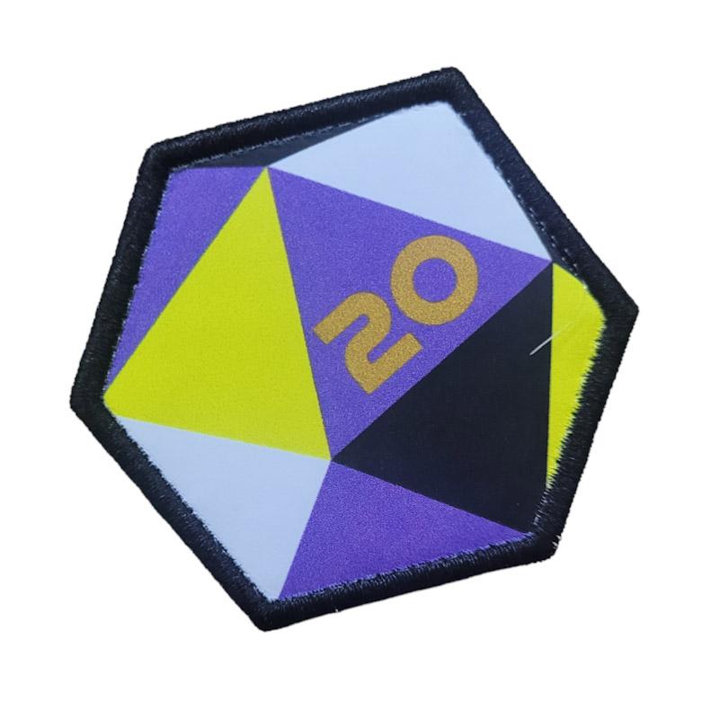 Printed Morale Patches - Pride D20 Dice Velcro Morale Patch