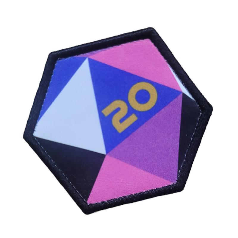 Printed Morale Patches - Pride D20 Dice Velcro Morale Patch