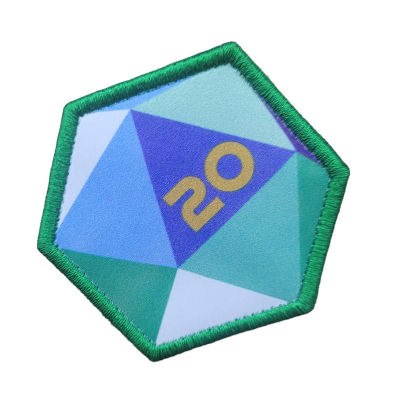 Printed Morale Patches - Pride D20 Dice Velcro Morale Patch