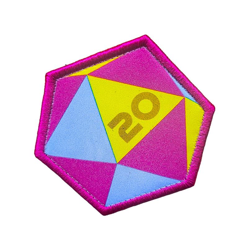 Printed Morale Patches - Pride D20 Dice Velcro Morale Patch