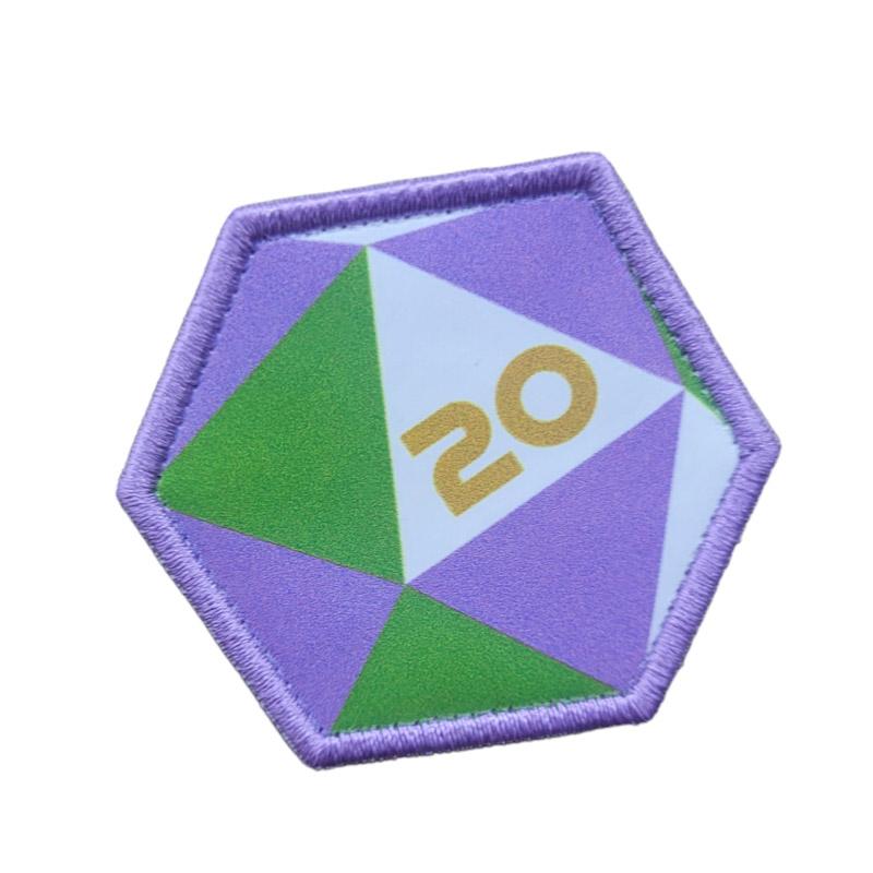 Printed Morale Patches - Pride D20 Dice Velcro Morale Patch