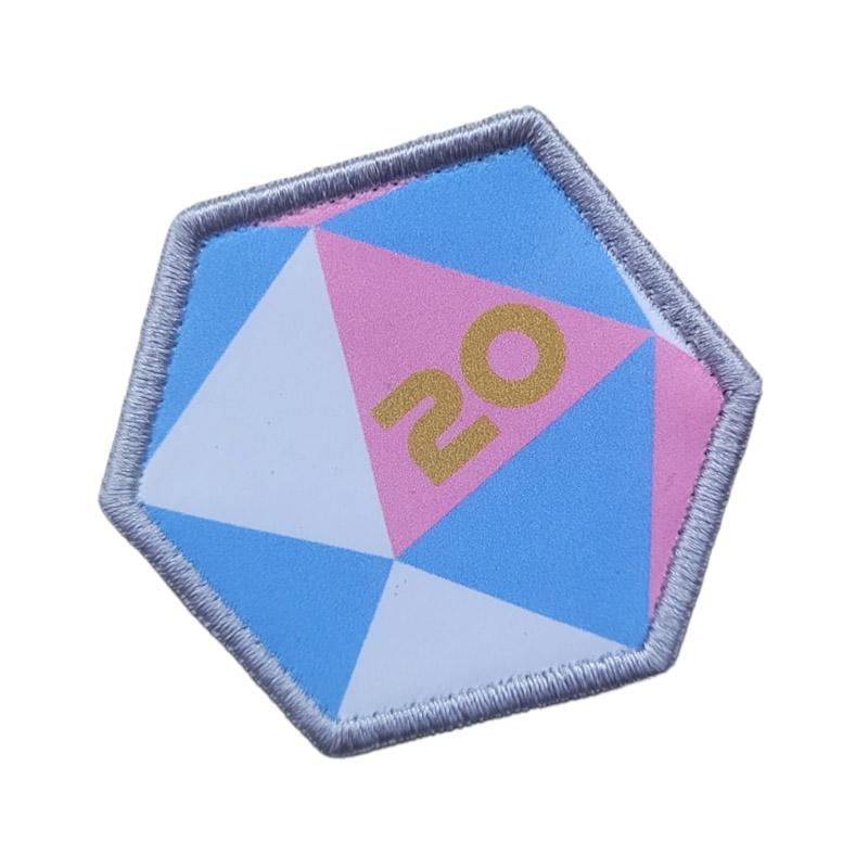 Printed Morale Patches - Pride D20 Dice Velcro Morale Patch