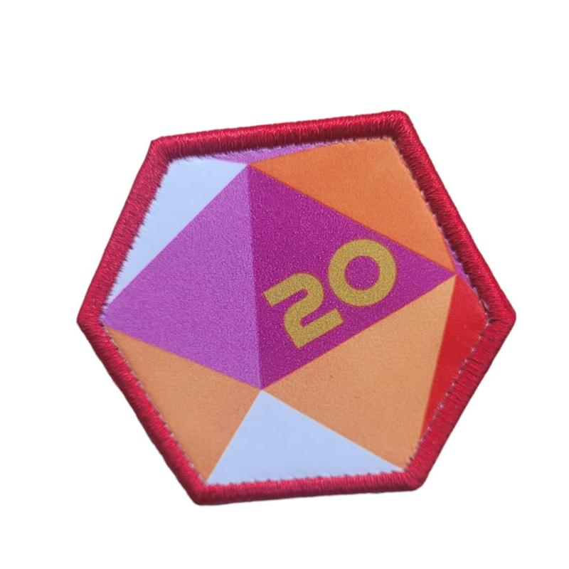 Printed Morale Patches - Pride D20 Dice Velcro Morale Patch