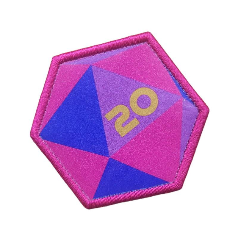 Printed Morale Patches - Pride D20 Dice Velcro Morale Patch