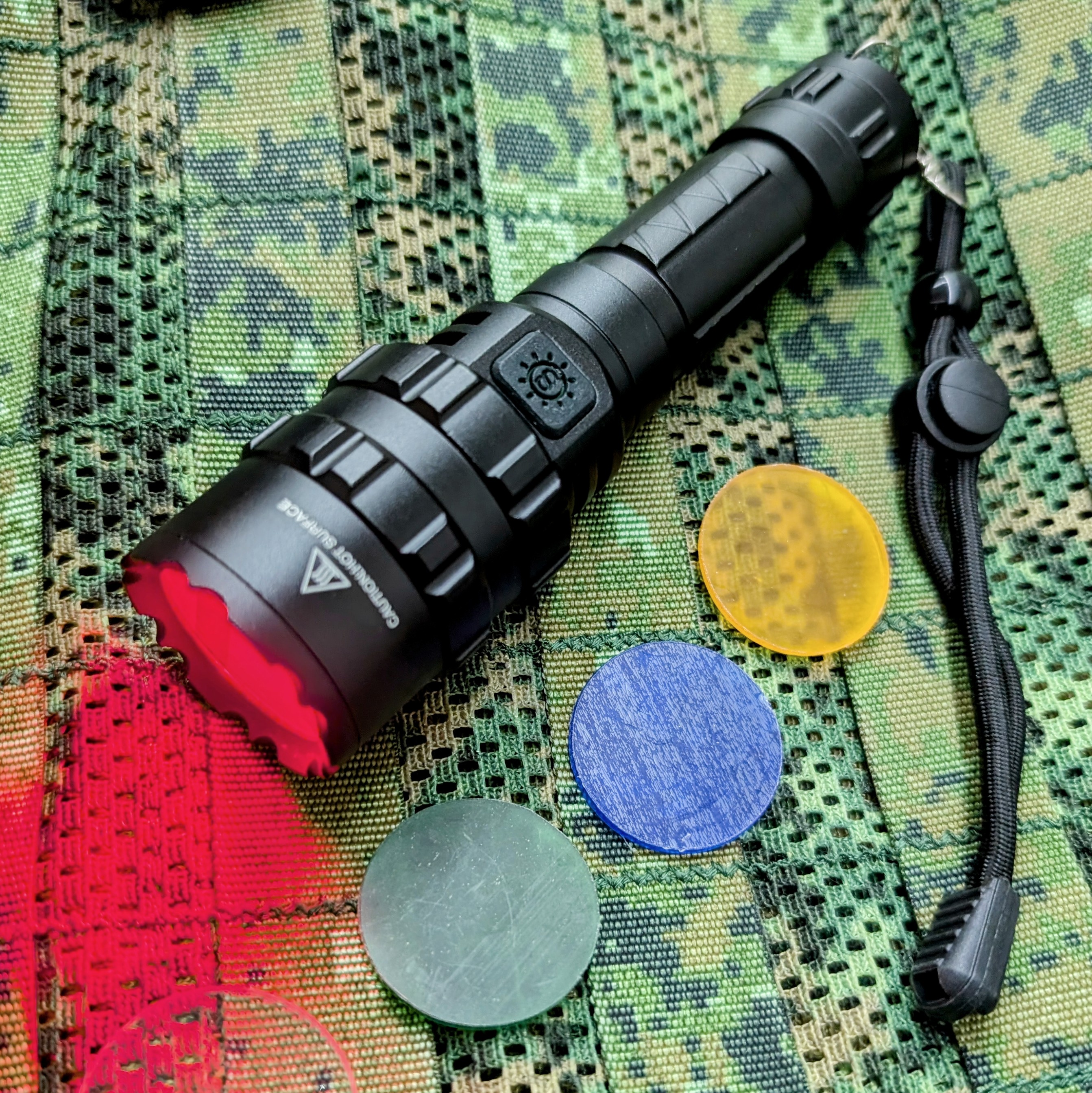 Tactical Multi Colour Flashlight with Weapon Mount