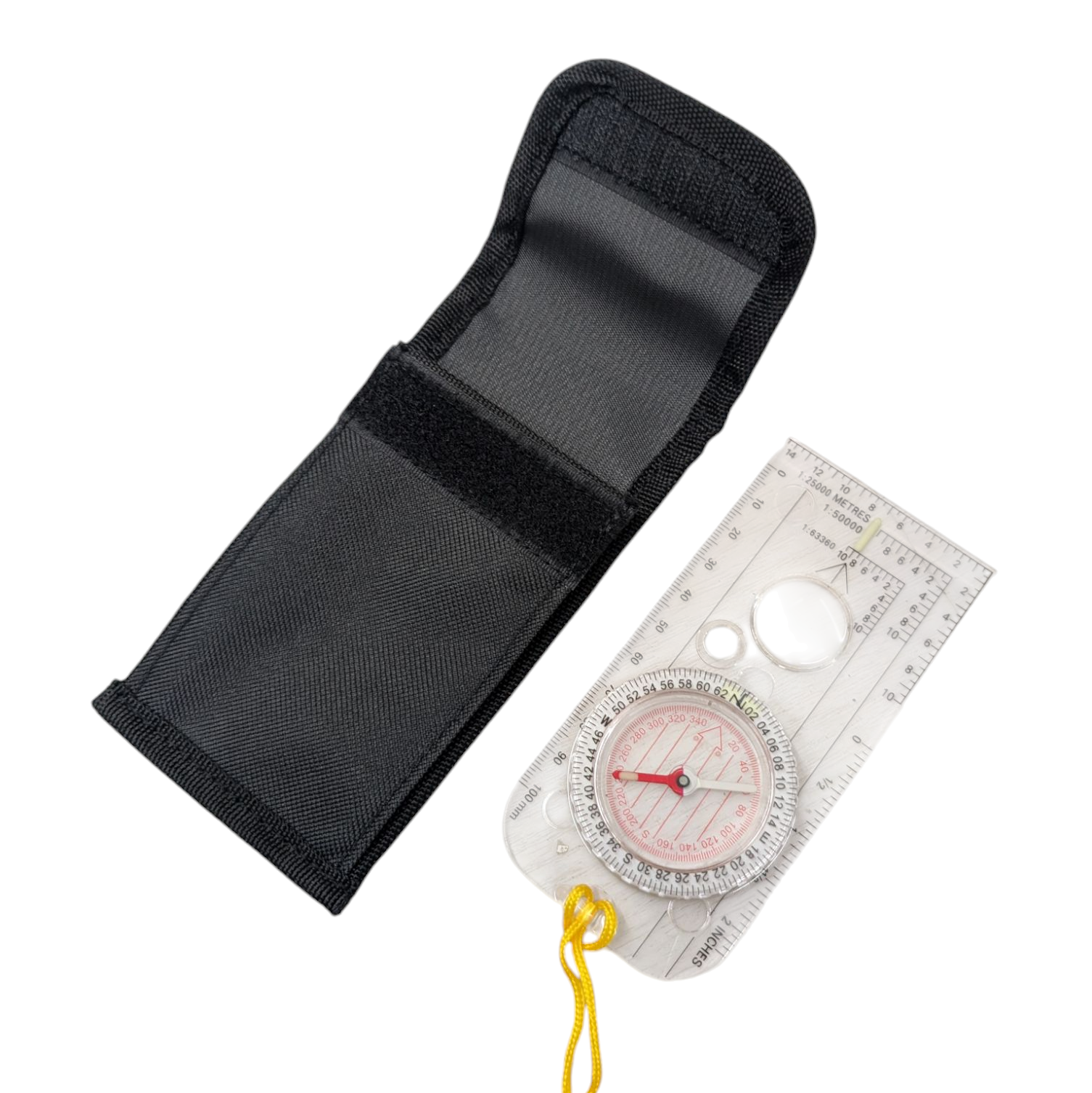 Black Stealth - SAF Map Compass 6400 MILS With Pouch