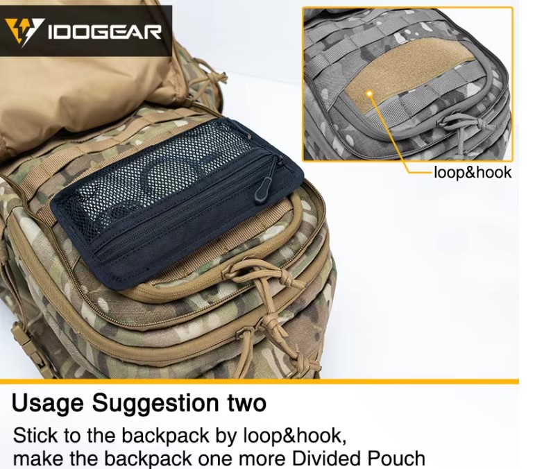 IDOGEAR Mesh Pouch With Velcro Back IDOGEAR Mesh Pouch With Velcro Back