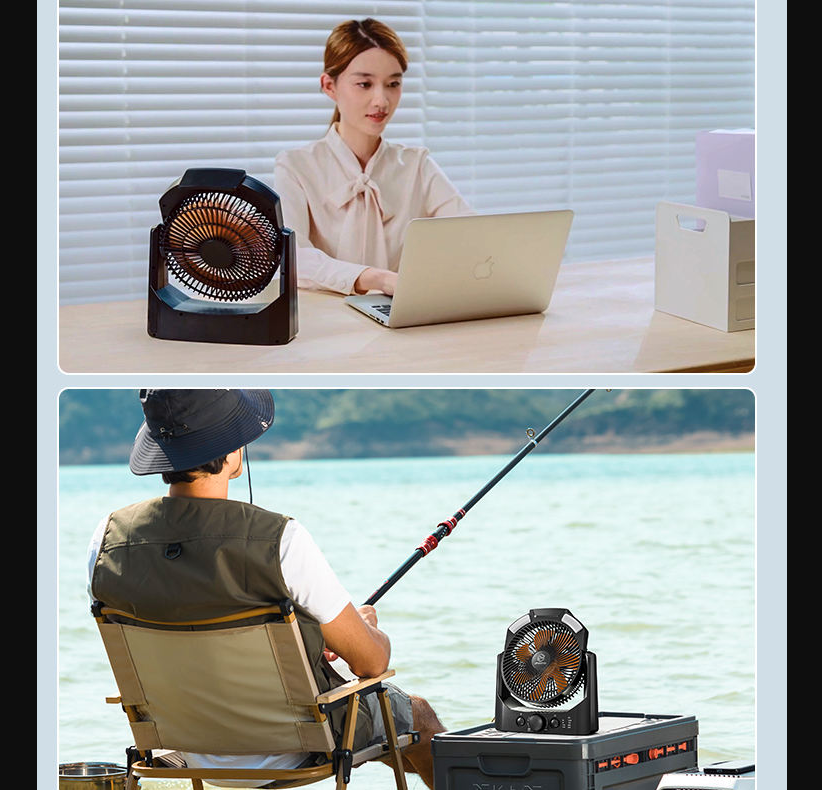 Black Stealth - Portable Field Rechargeable Fan
