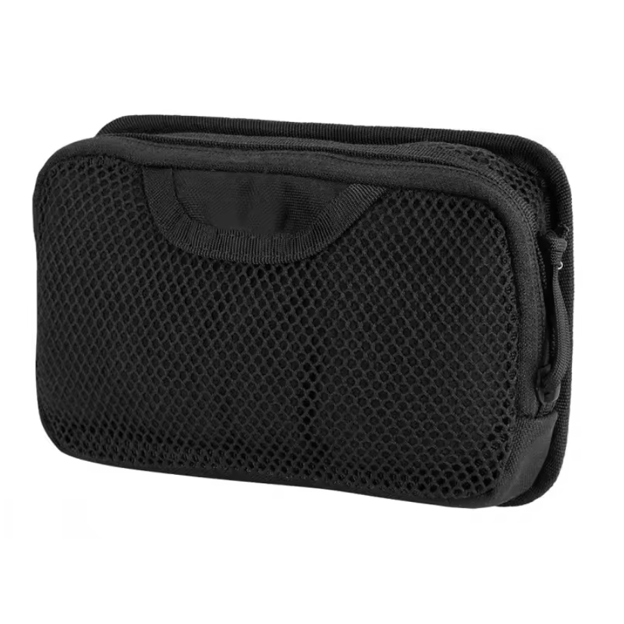 Black Stealth - Hook-Backed Mesh Utility Pouch Insert (9" x 5")