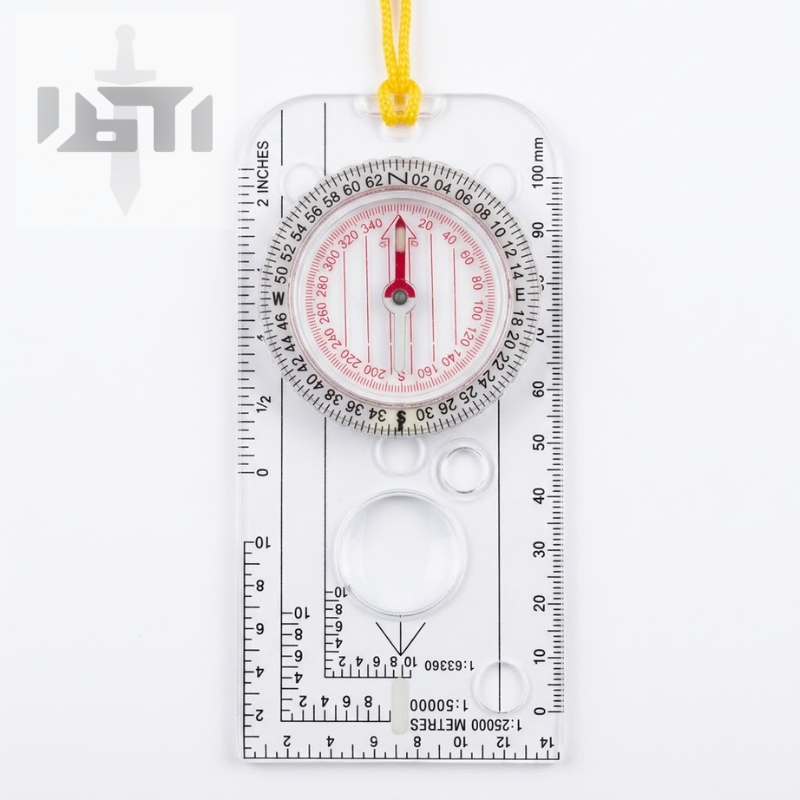 Black Stealth - SAF Map Compass 6400 MILS With Pouch