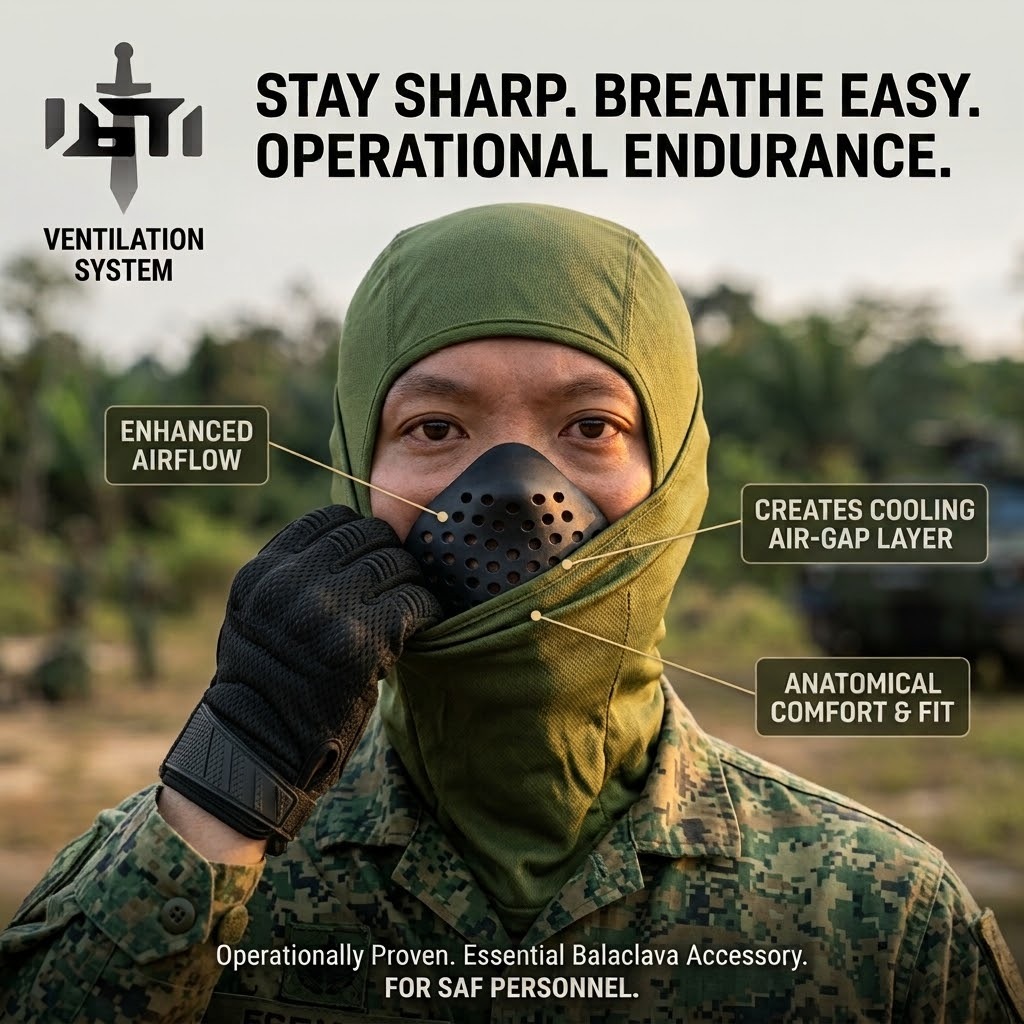Black Stealth - Balaclava Face Spacer