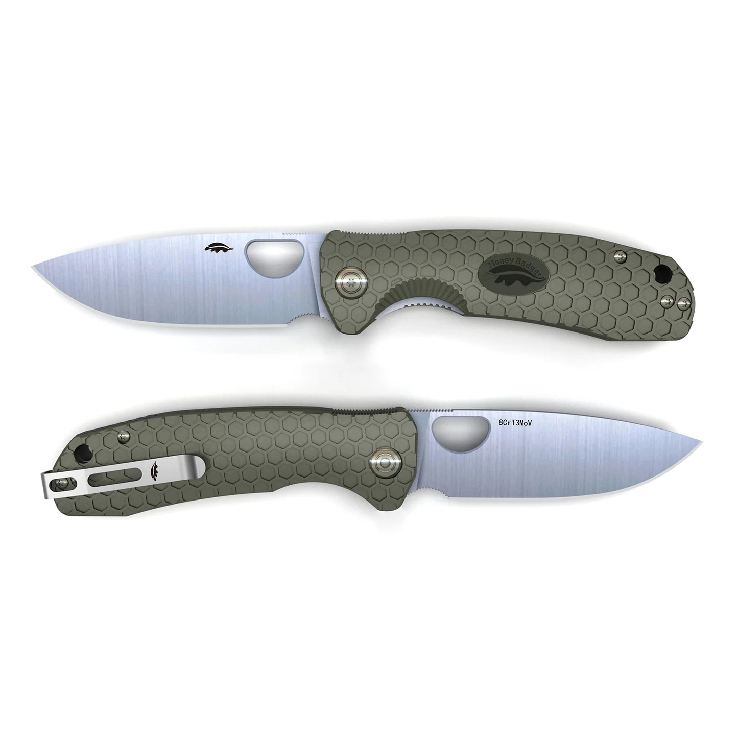 Honey Badger - Drop Point EDC Folding Knife – Ultra-Lightweight Honeycomb Grip Pocket Knife