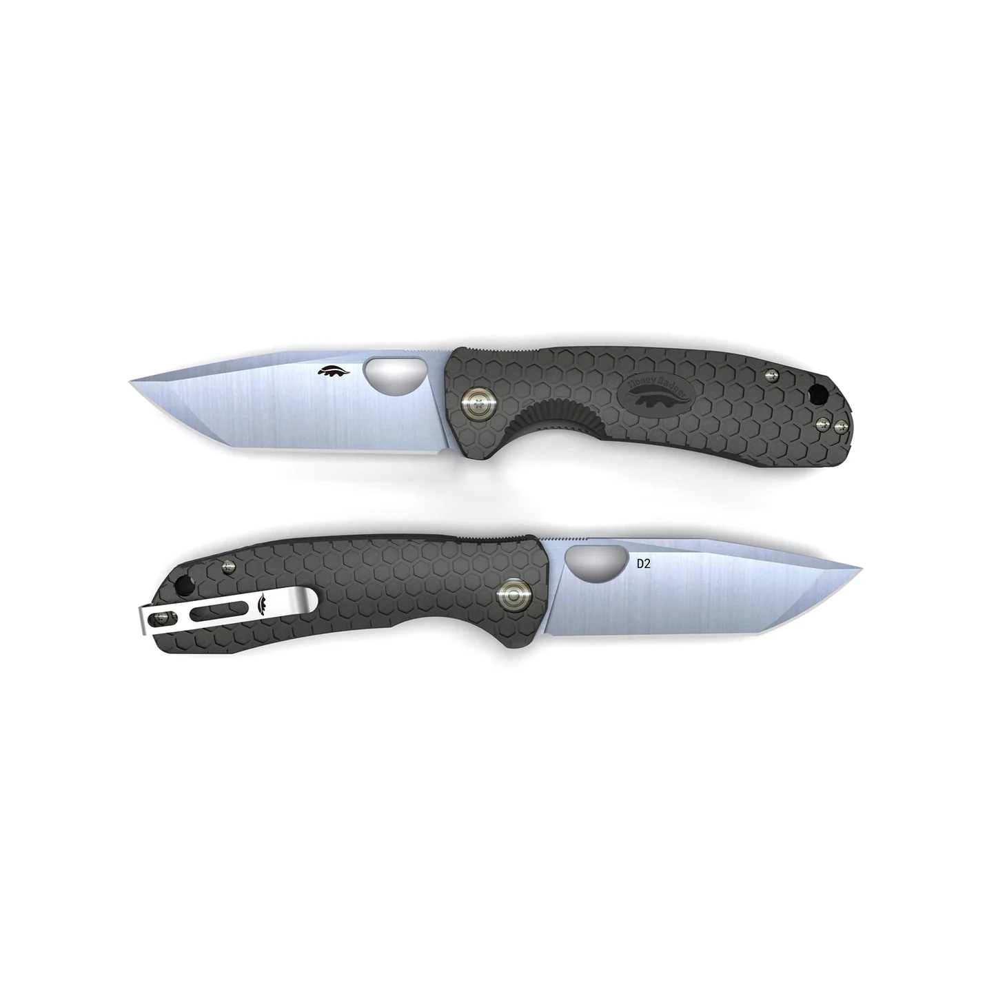 Honey Badger - D2 Tanto Folding Knife – Samurai-Inspired EDC with Honeycomb Grip