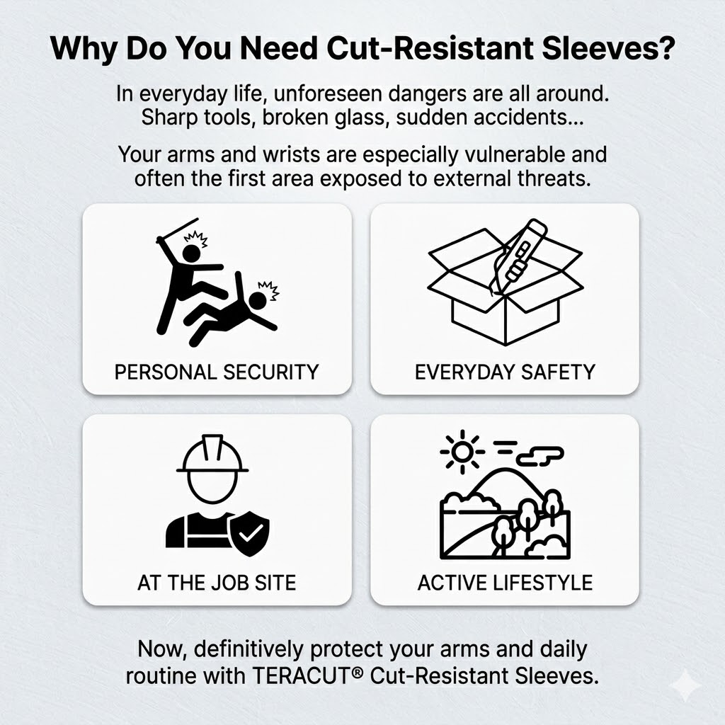 TERACUT - Cut Proof Arm Guard Sleeves (TCG-902BL)
