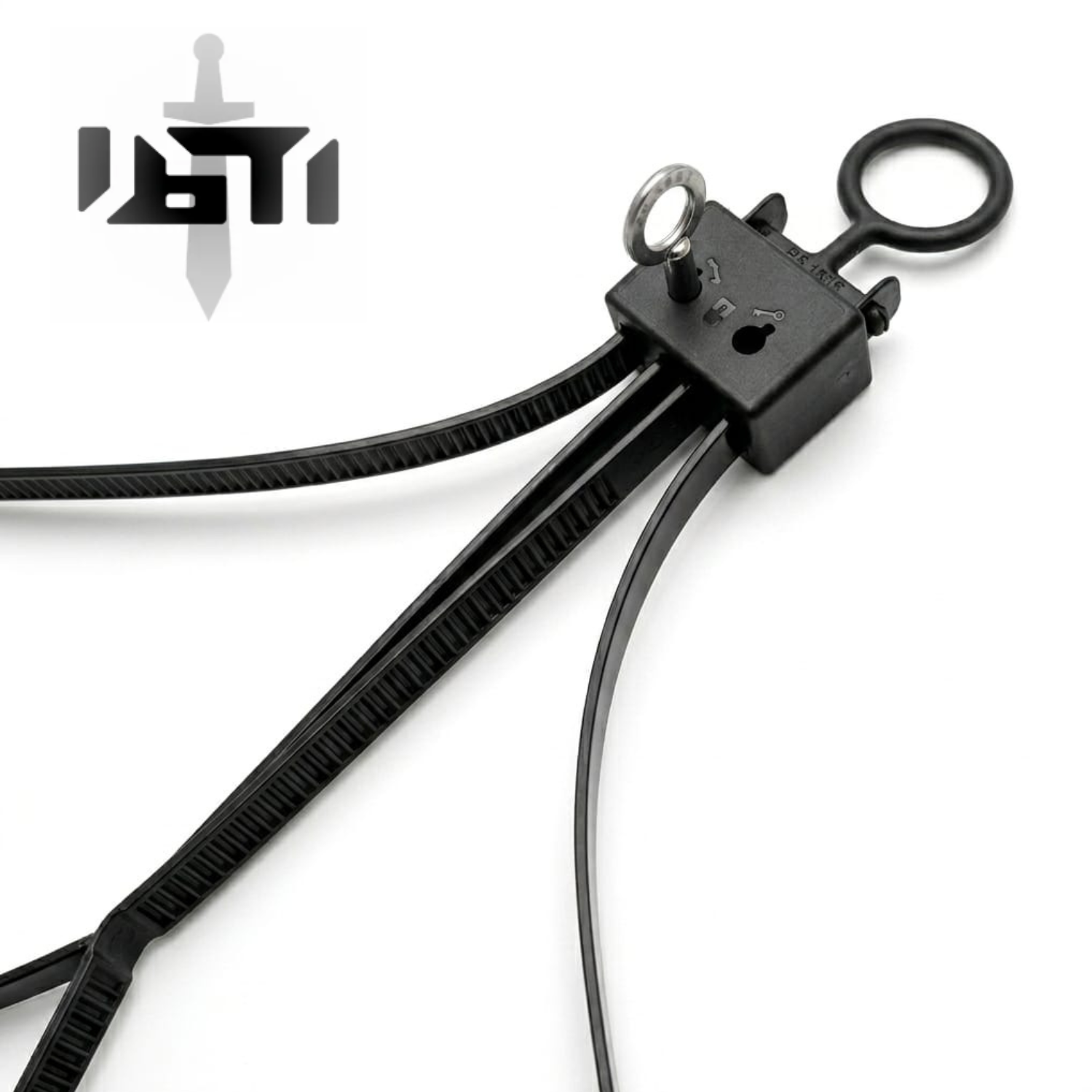 Black Stealth - Reusable tactical zip tie handcuffs with Key GEN 2