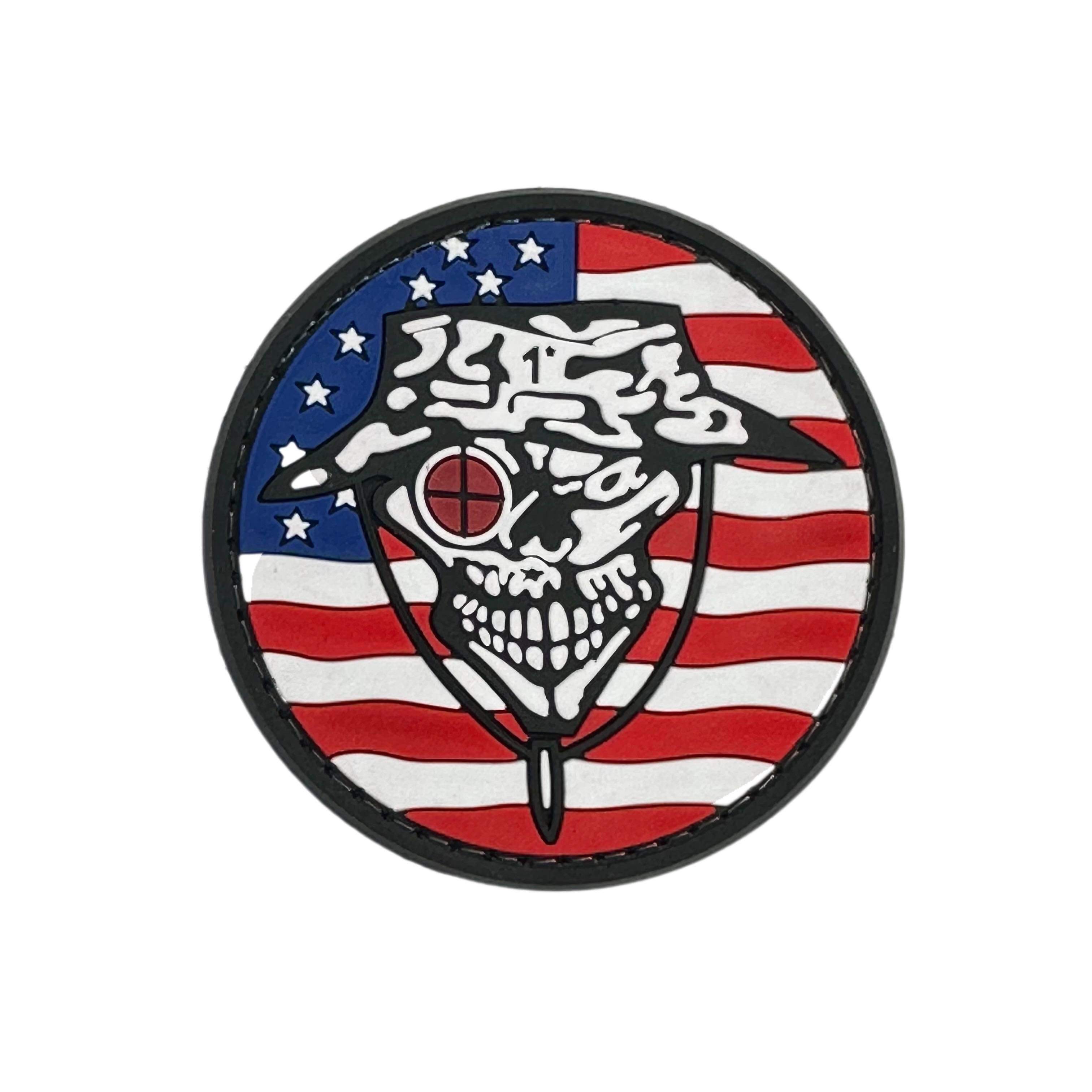 Rubber Patch - Jungle Hat Bulls Eye Skull
