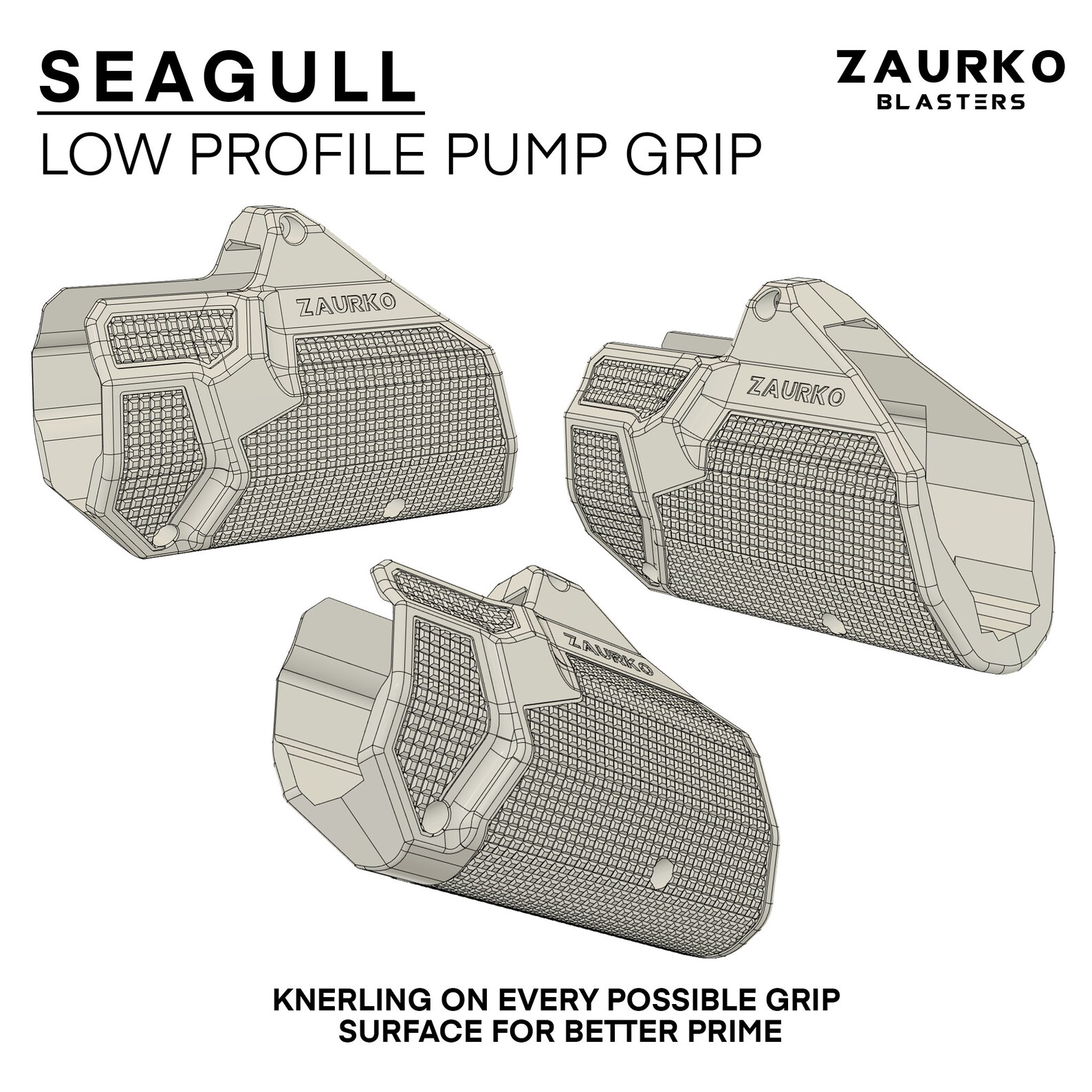 Zaurko Blasters - Seagull Low Profile Priming Grip