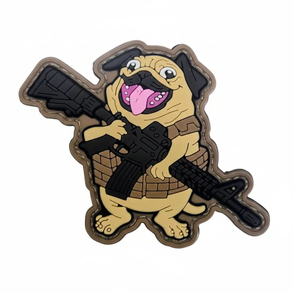 Rubber Patch - Pug Dog Gun B2748