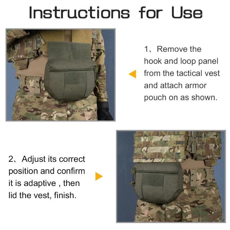 IDOGEAR - Hook and Loop Camo Tactical Vest Carrying Kit Bag Dump Pouch & Drop Pouch 