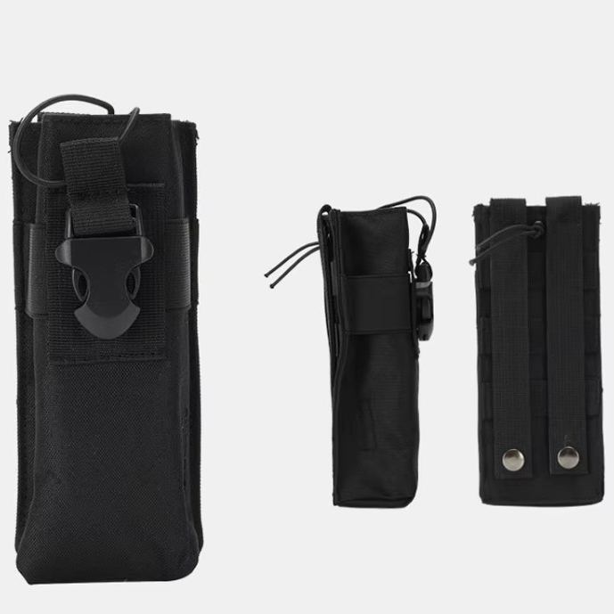 Black Stealth - Tall Bottle Molle Pouch V5