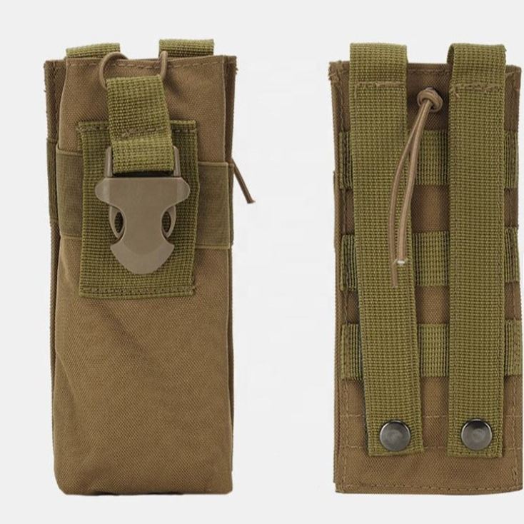 Black Stealth - Tall Bottle Molle Pouch V5