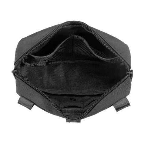 Black Stealth - Horizontal Utility Pouch with Velcro Molle Front