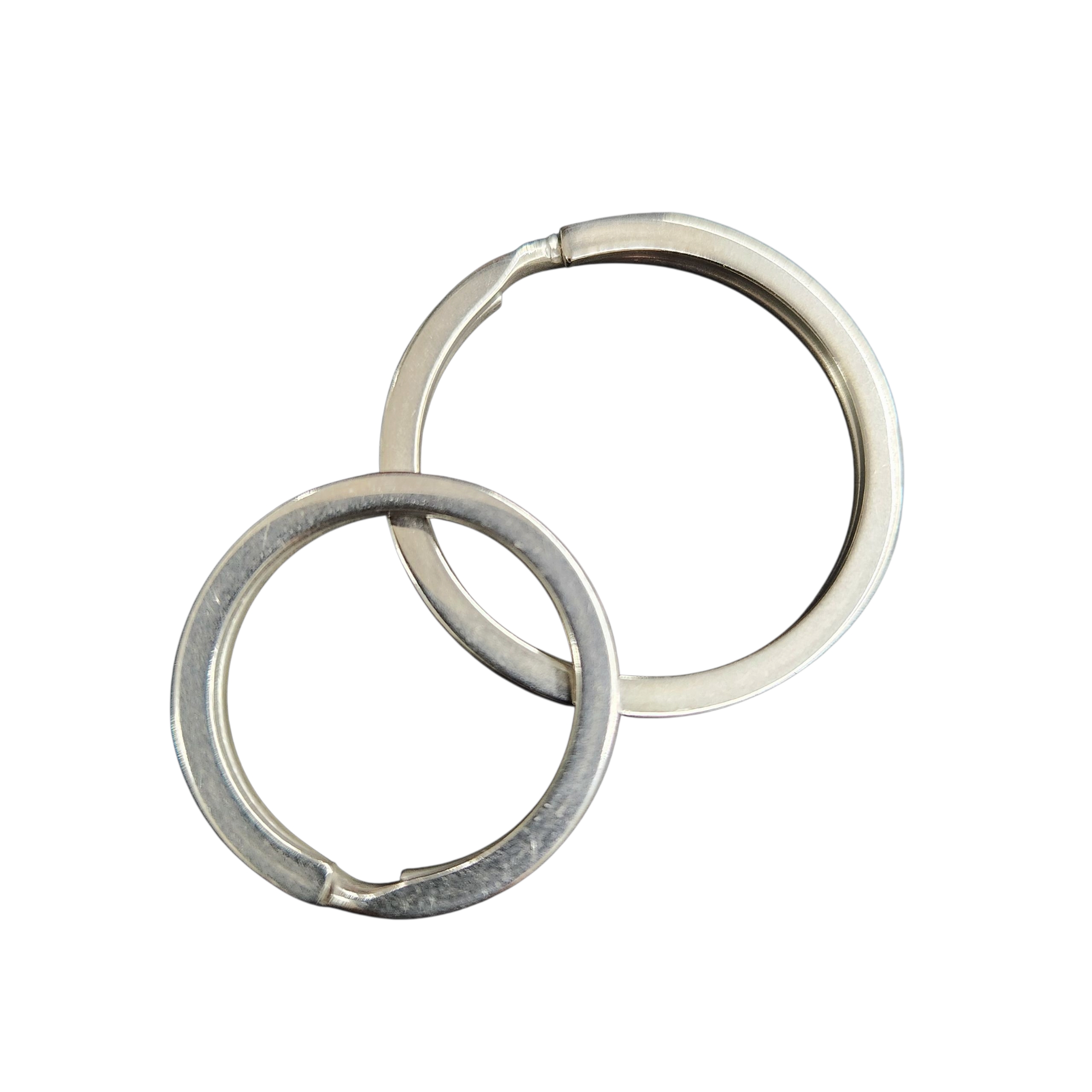 Stainless Steel Flat Key Ring (2 pcs)