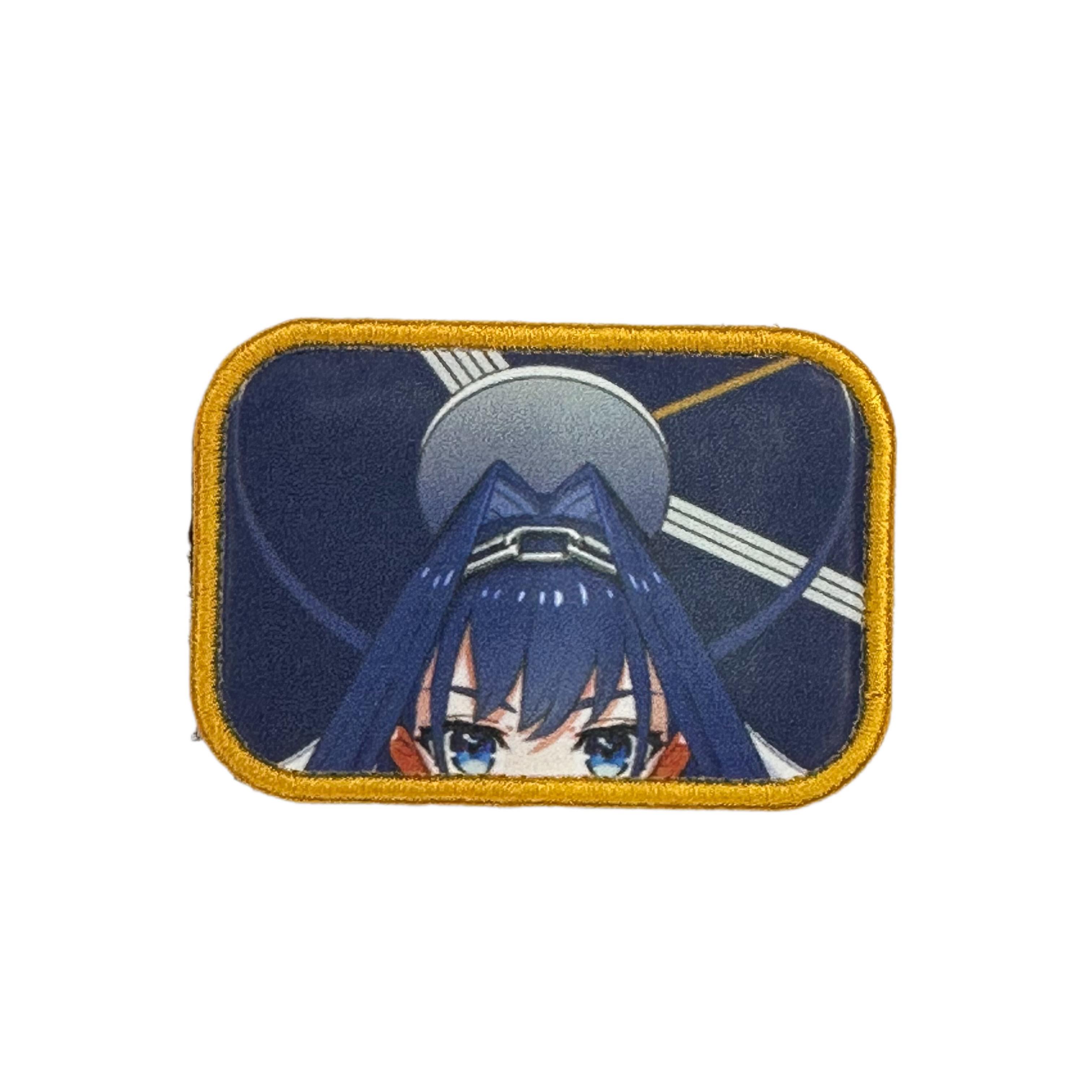 Printed Morale Patches - Hololive Kronii Peeker VTuber Velcro Morale Patch