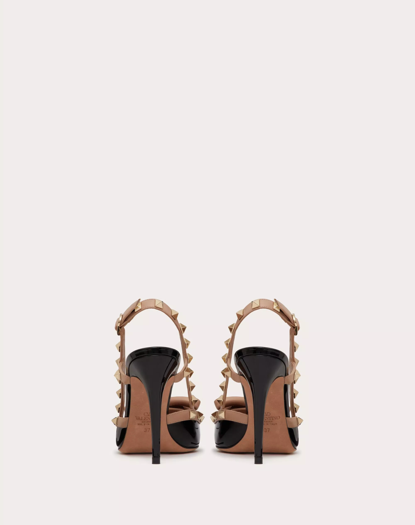 ROCKSTUD BOW SLINGBACK PATENT LEATHER PUMP 100MM