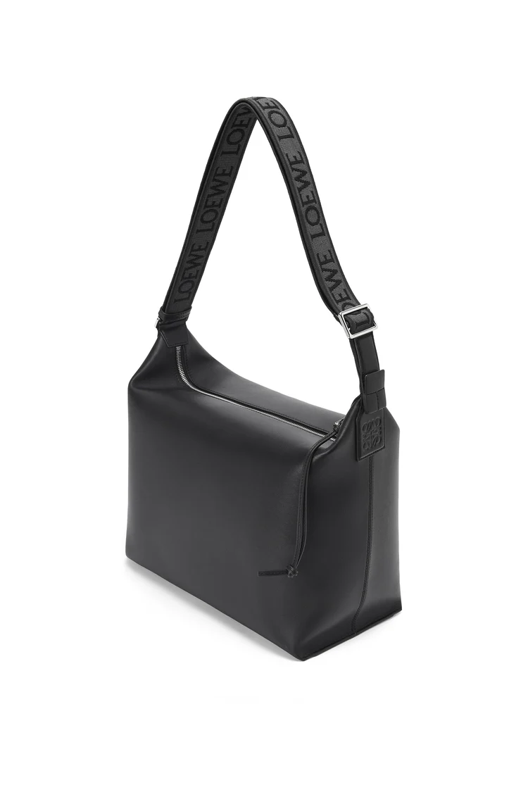 Cubi Crossbody bag in supple smooth calfskin and jacquard