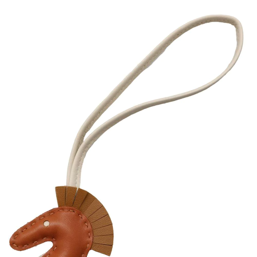 HERMES Ipo Bag Charm Gold/Craie/Kraft Lambskin