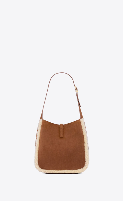 LE 5 À 7 small soft bag in suede and shearling