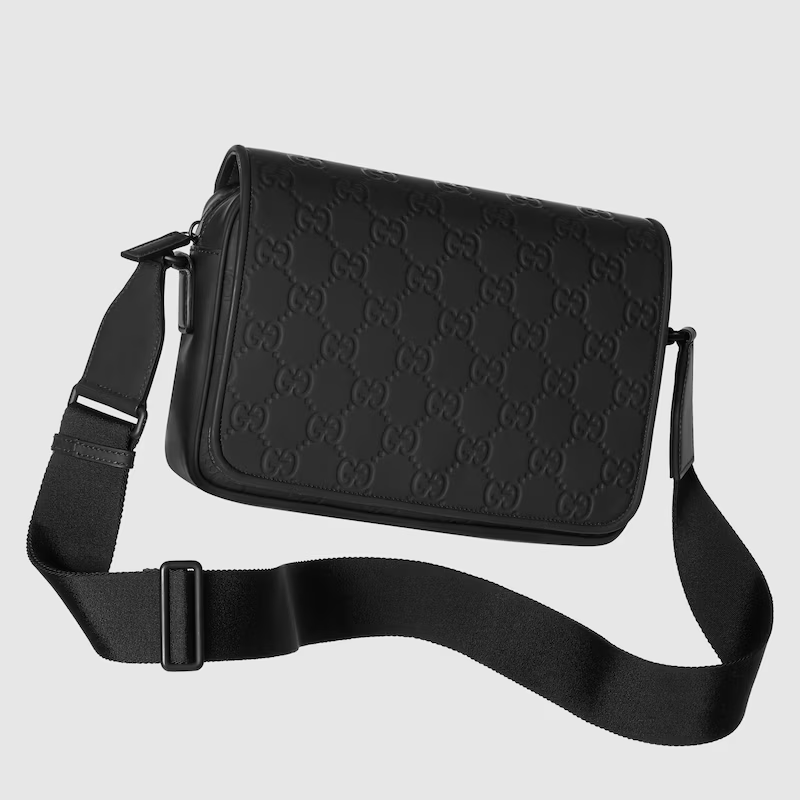 GG RUBBER-EFFECT CROSSBODY BAG