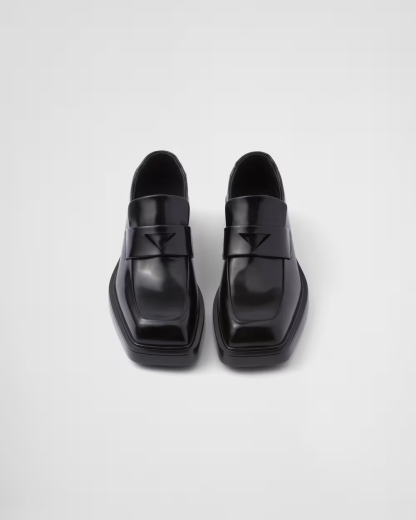 Brushed leather loafers