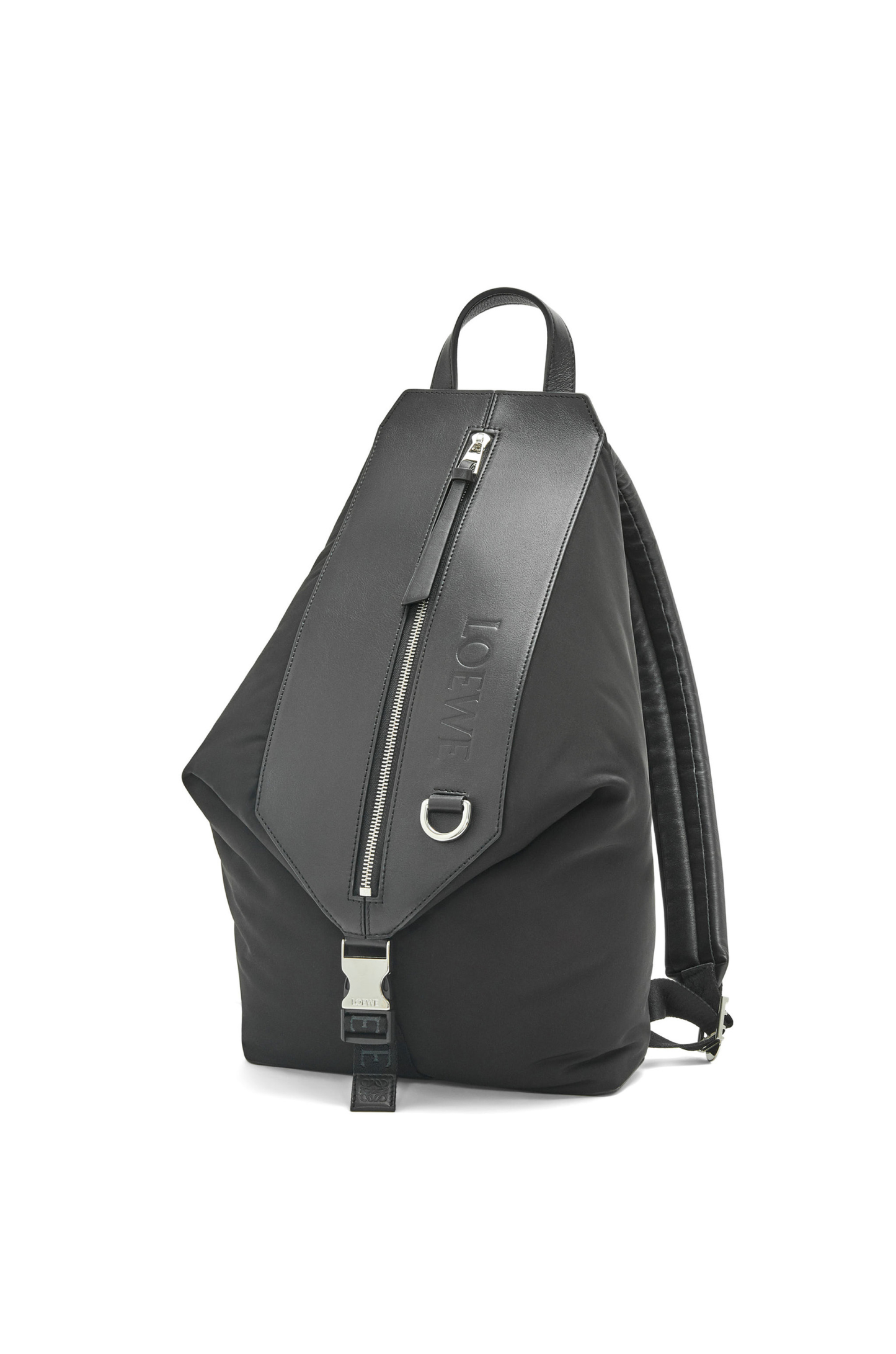 Small Convertible backpack in nylon and calfskin