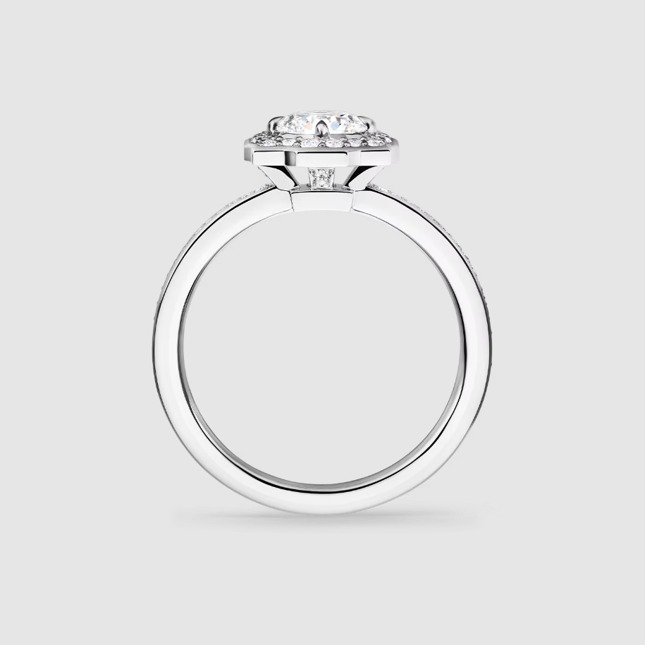 Belle Round Brilliant Diamond Micropavé Engagement Ring