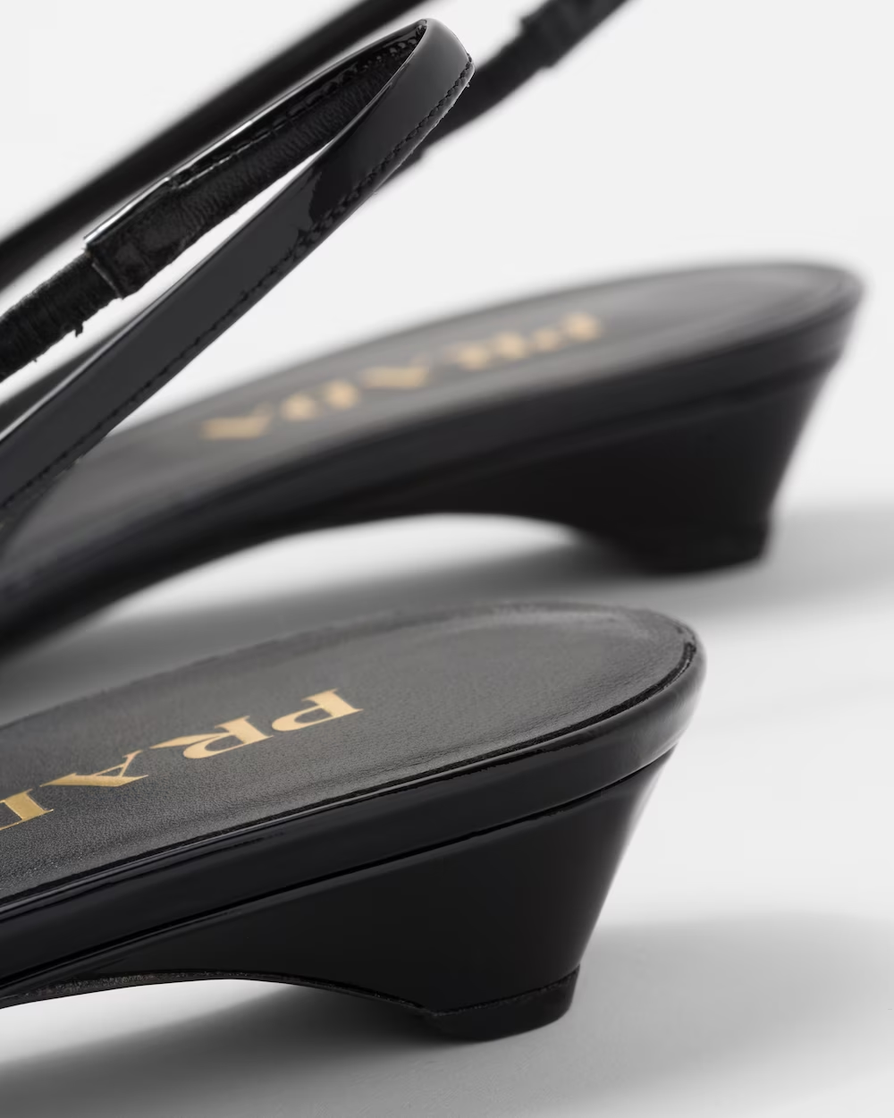 Patent leather slingback pumps