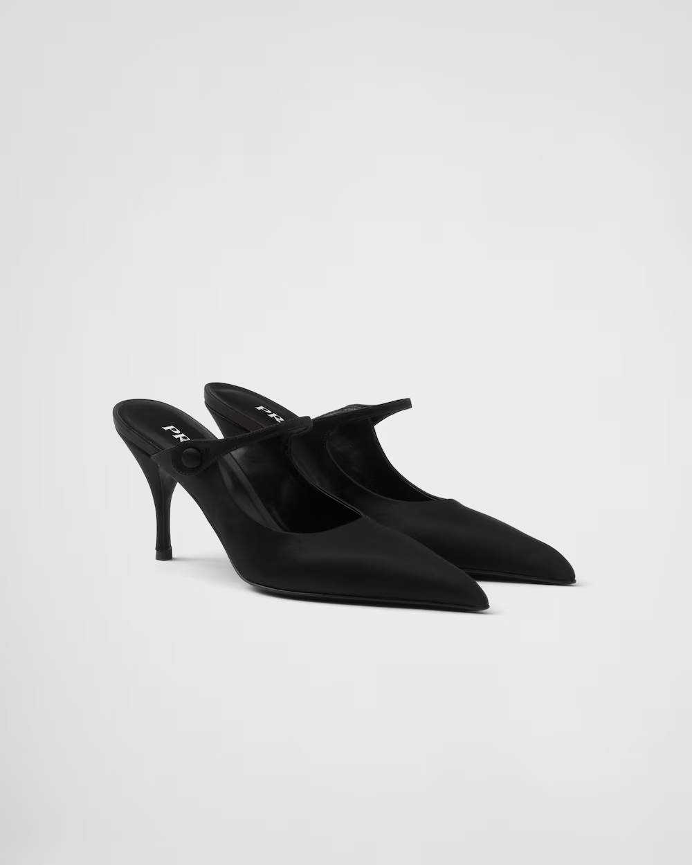 Satin high-heeled mules
