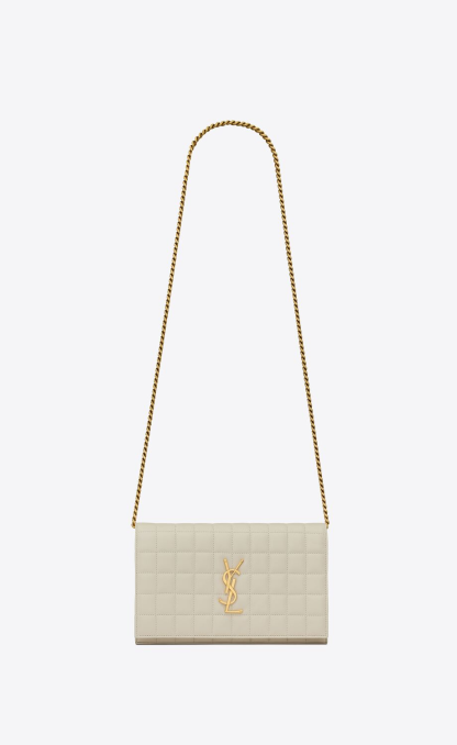 CASSANDRE MATELASSÉ CARRÉ CHAIN WALLET IN LAMBSKIN