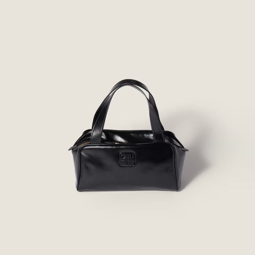 Leather top-handle bag